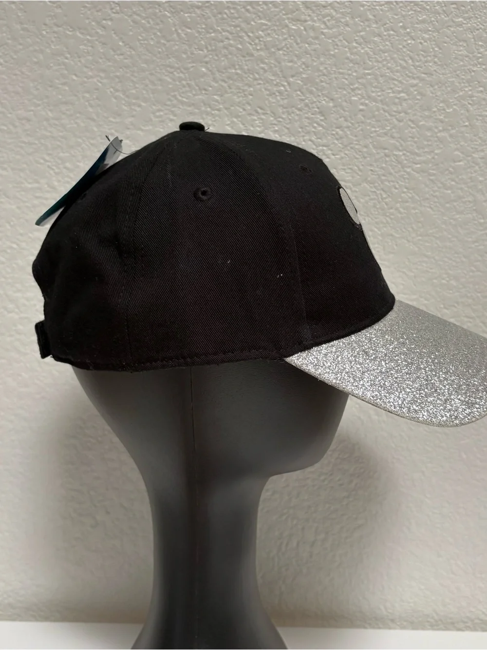 Disney Black Cap with Silver Glitter Mouse Emblem
